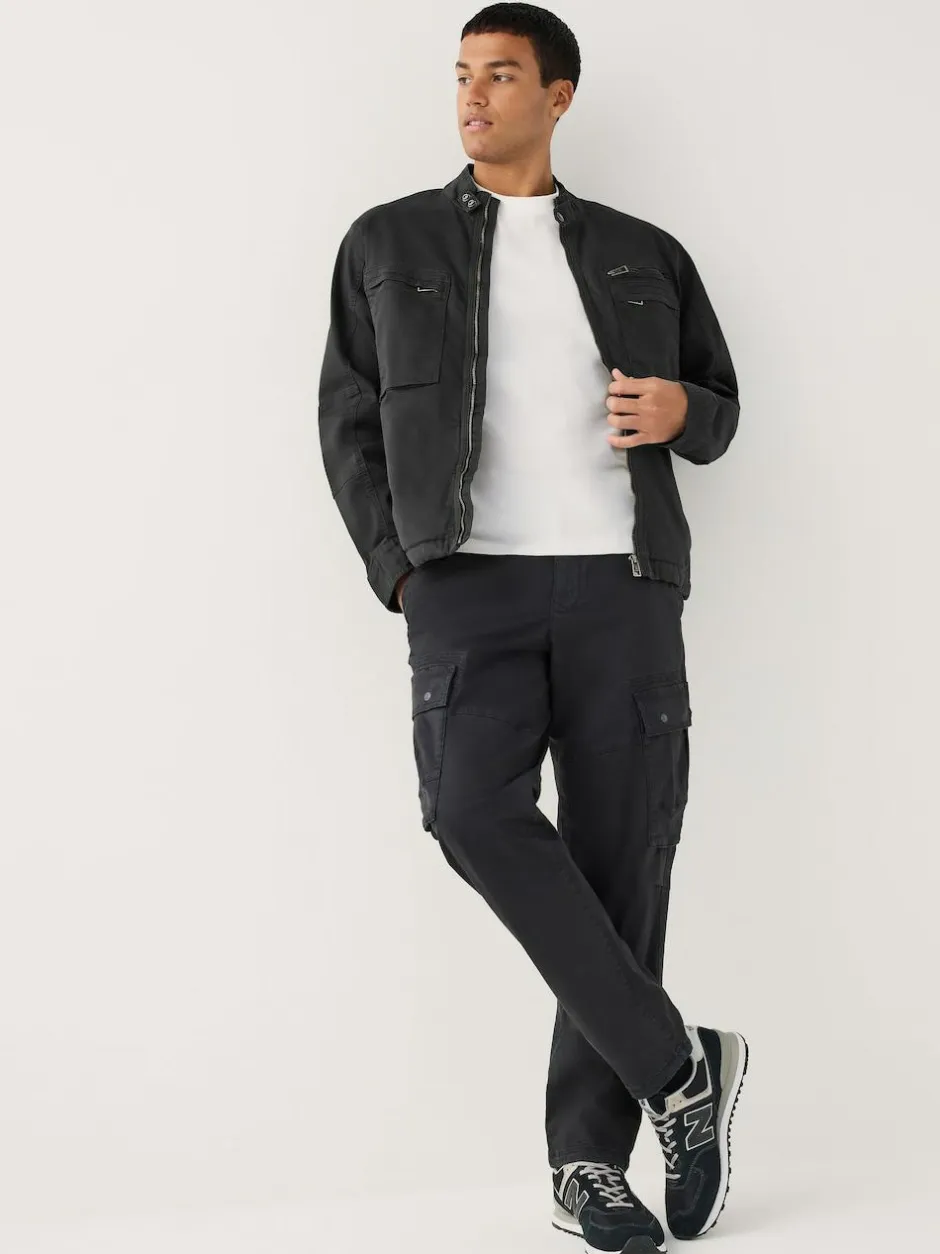 Next Borg Lined Zip Through Funnel Jacket Black Discount
