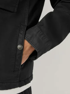 Next Borg Lined Zip Through Funnel Jacket Black Discount