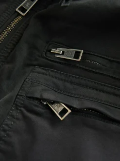 Next Borg Lined Zip Through Funnel Jacket Black Discount