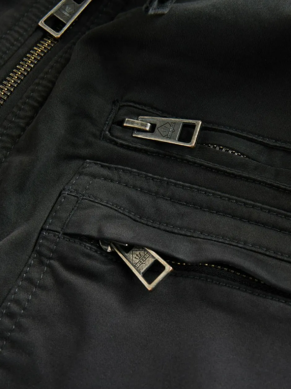 Next Borg Lined Zip Through Funnel Jacket Black Discount
