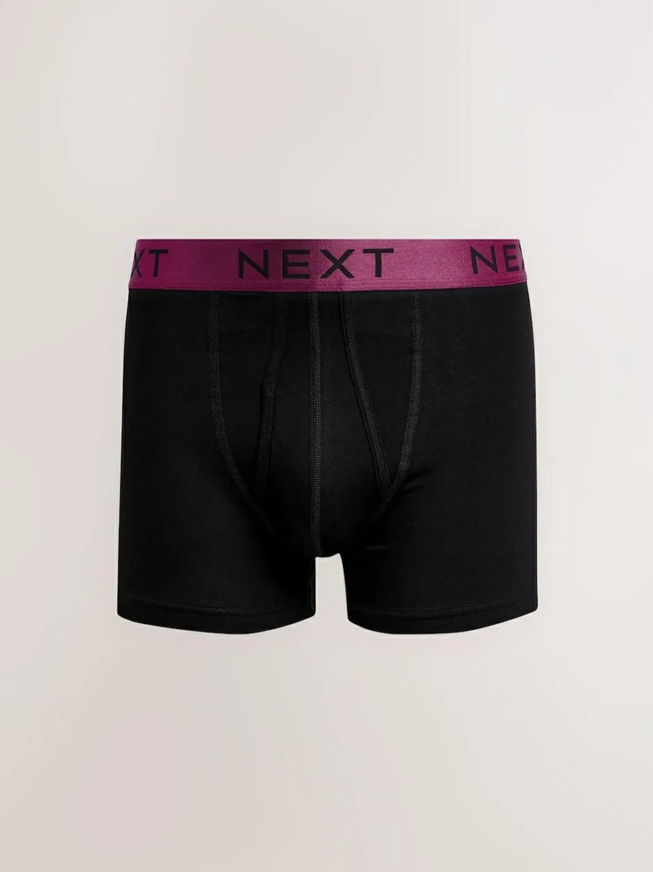 Next Black Bright Colour Shiny Waistbands A-Front Boxers 10 Pack Online