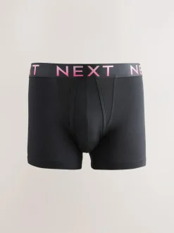 Next Black Bright Ombre Text Waistband 10 pack Cotton Rich Blend Hipsters Boxers New