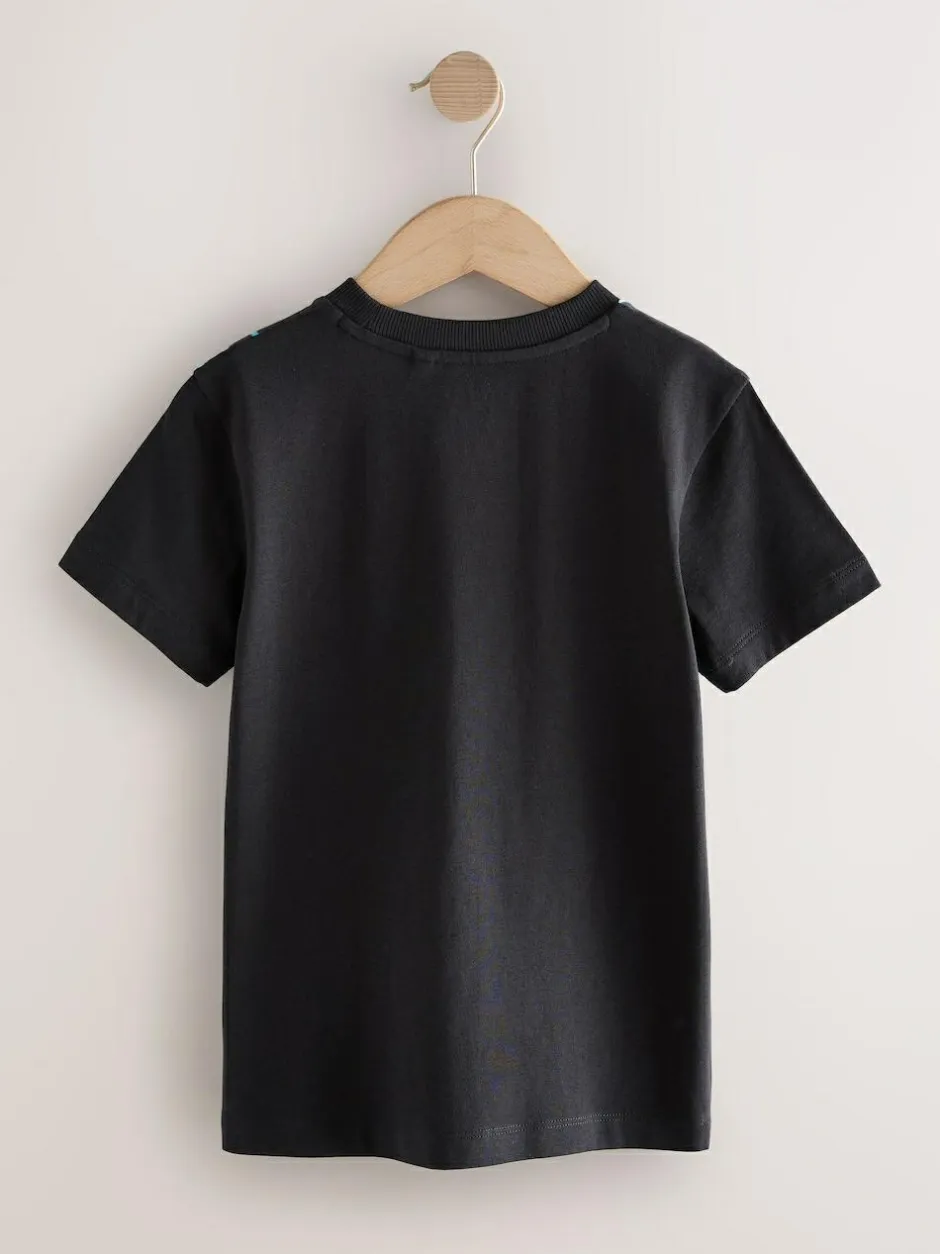 Next Black Car Regular Fit Short Sleeve All-Over Print T-Shirt (3-16yrs) Outlet