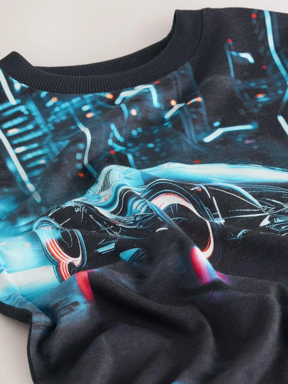 Next Black Car Regular Fit Short Sleeve All-Over Print T-Shirt (3-16yrs) Outlet