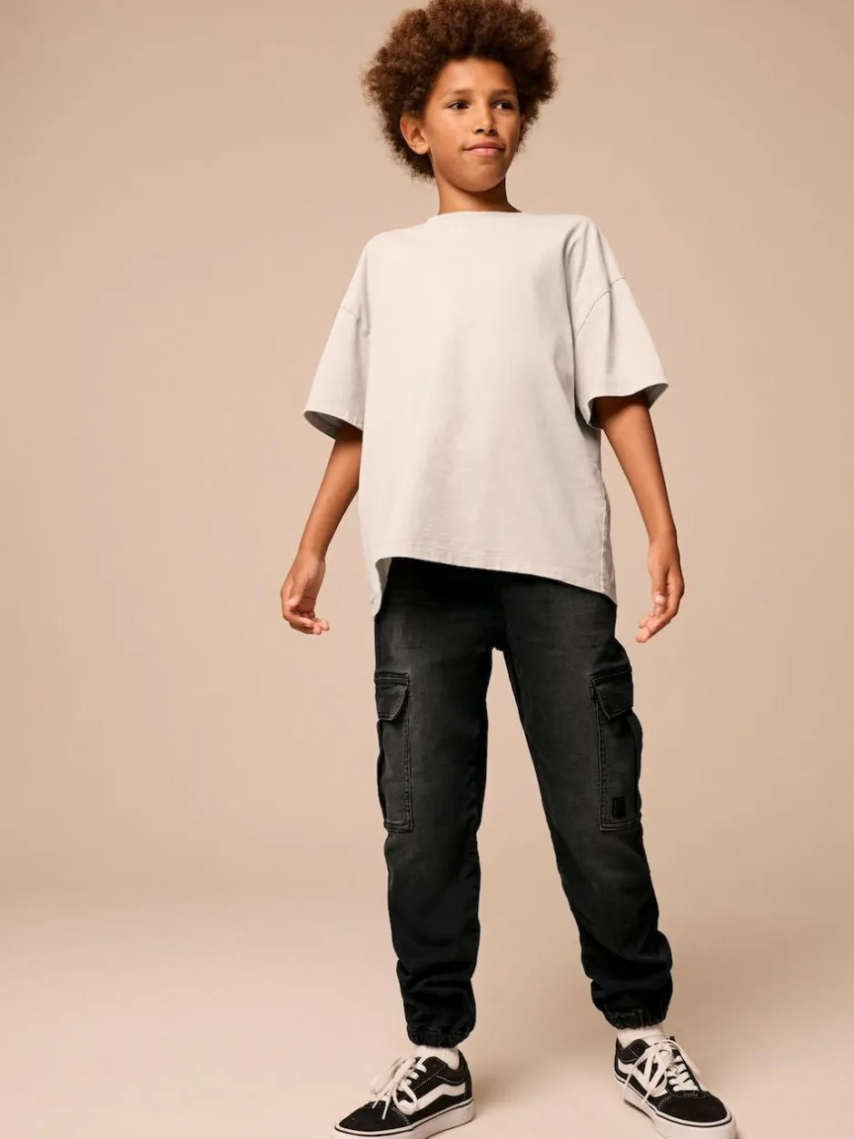 Next Cargo Jeans With Elasticated Waist (3-16yrs) Black Clearance