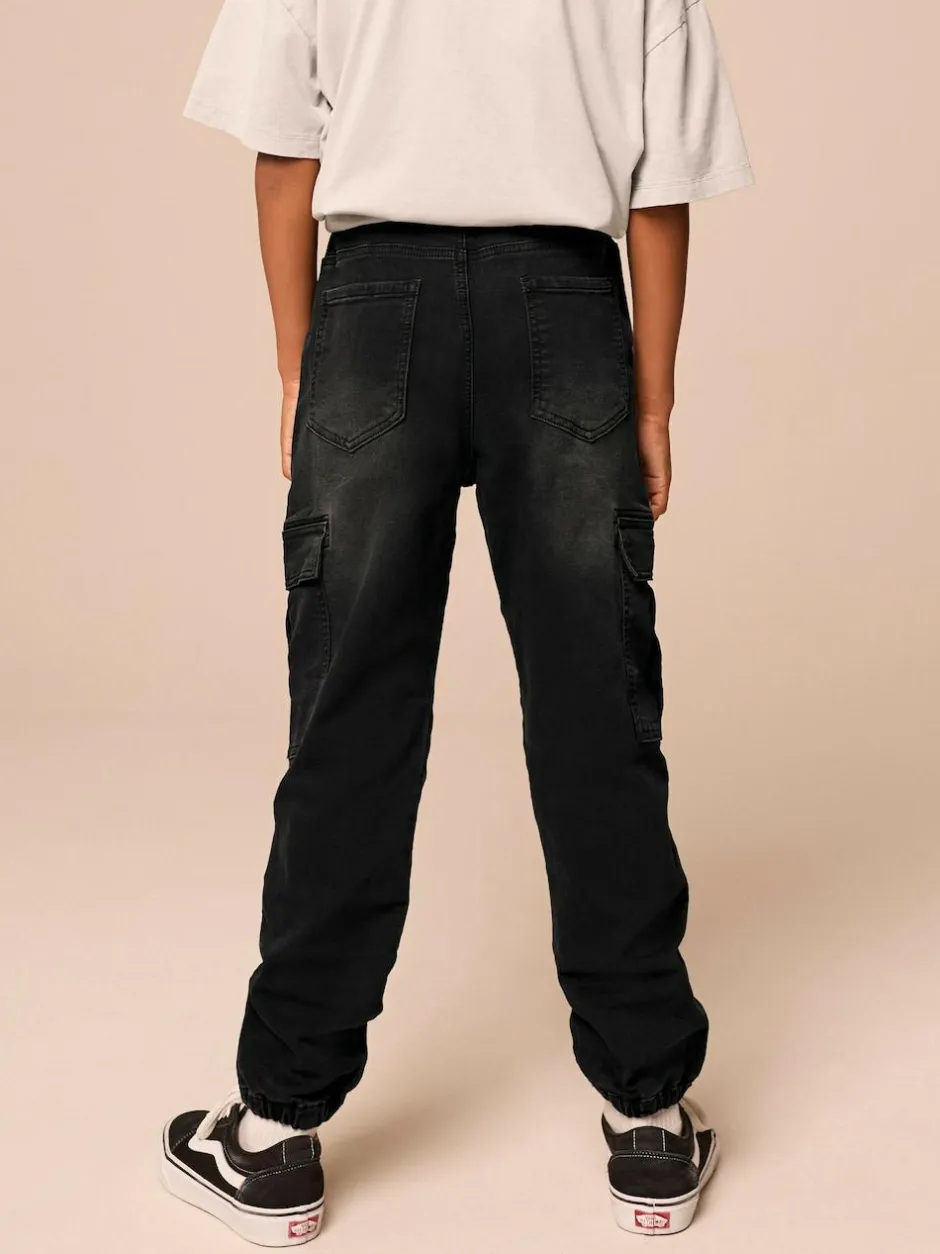 Next Cargo Jeans With Elasticated Waist (3-16yrs) Black Clearance