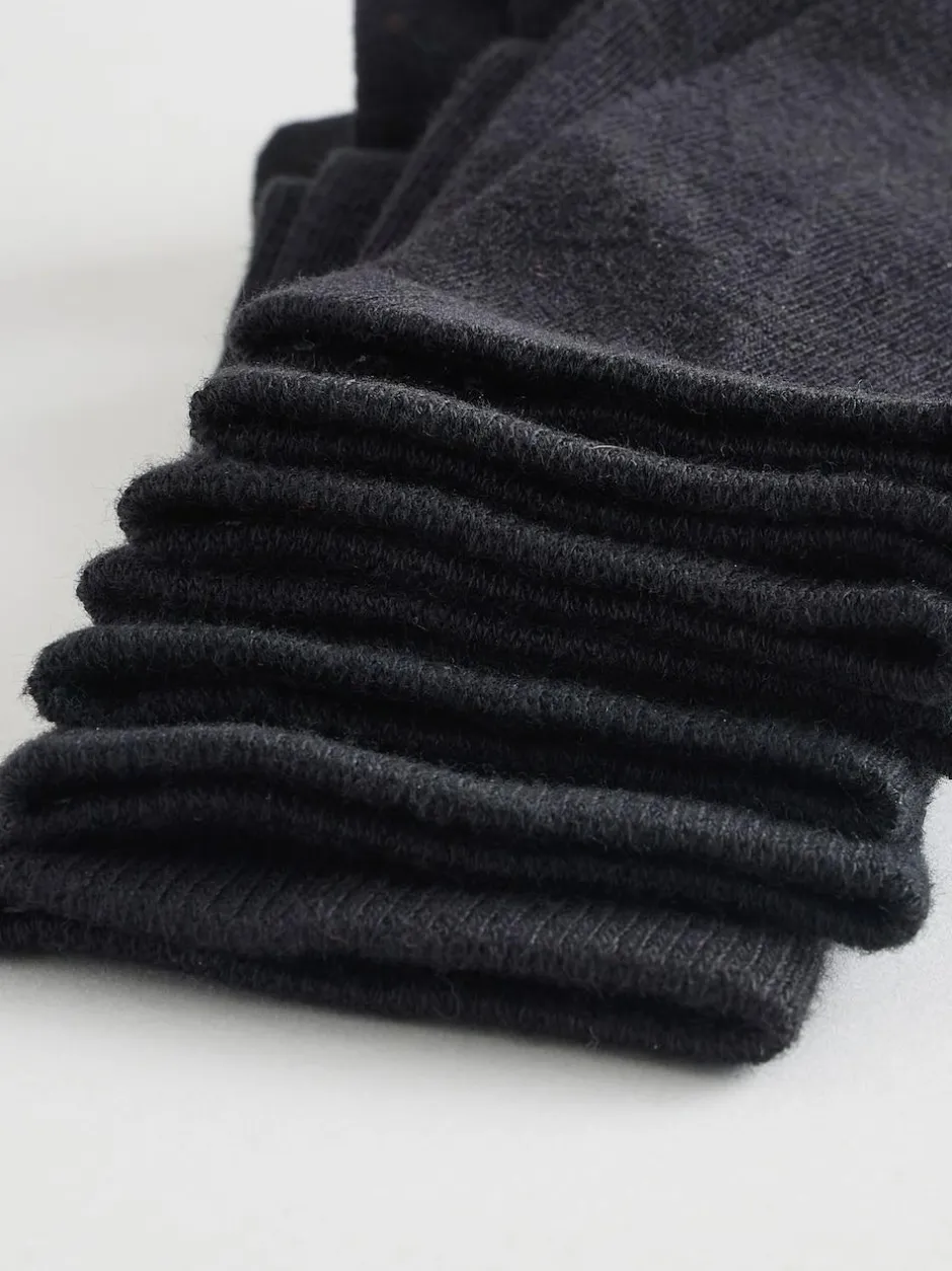 Next Black Checkerboard Cotton Rich Socks 7 Pack Clearance