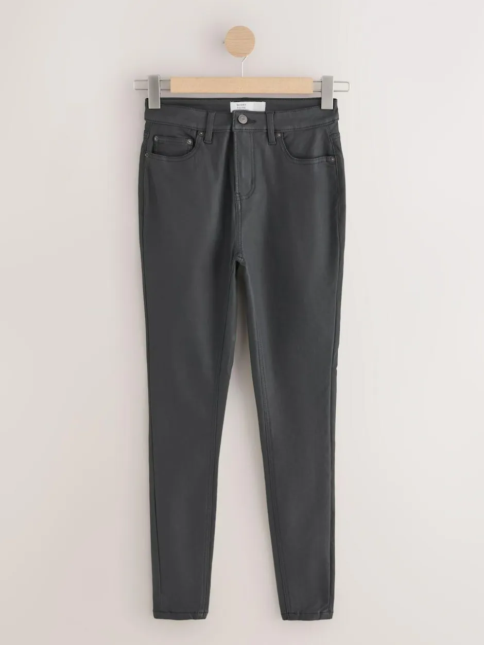 Next Coated Denim Skinny Jeans Black Online