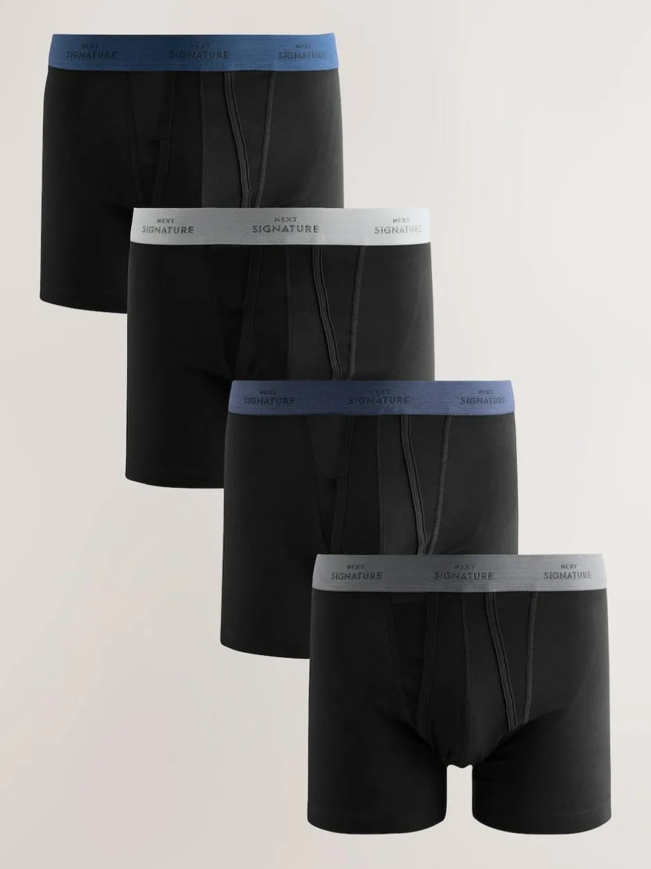 Next Black Comfort Soft 4 pack Signature A-Fronts Boxers Clearance