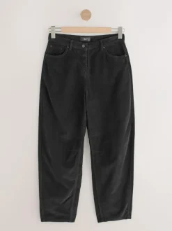 Next Cord Barrel Leg Trousers Black Best