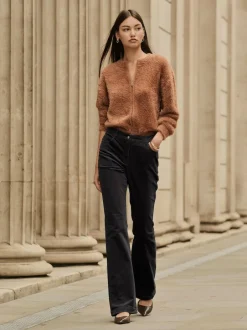 Next Cord Bootcut Trousers Black New