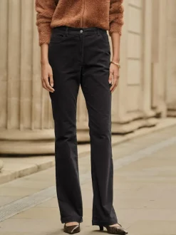 Next Cord Bootcut Trousers Black New