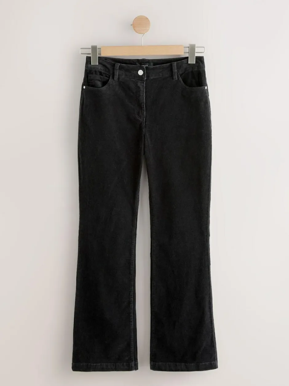 Next Cord Bootcut Trousers Black New