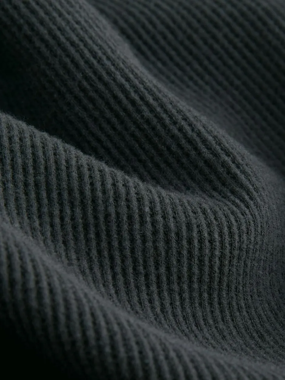 Next Black Cosy Waffle Long Sleeve Pyjamas Outlet