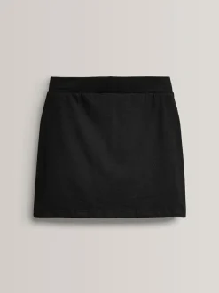 Next Black Cotton Rich Jersey Stretch School Skort (3-16yrs)