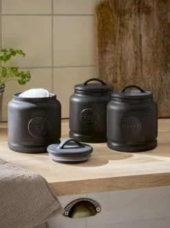 Next Country Badge Set of 3 Storage Jars Black Best