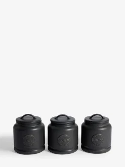 Next Country Badge Set of 3 Storage Jars Black Best