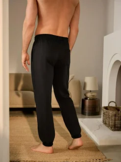 Next Cuffed Brushback Heavyweight Open Joggers Black New