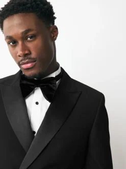 Next Black Double Breasted Tuxedo Suit Jacket New
