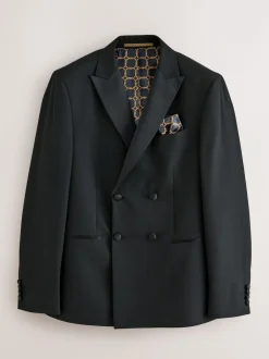 Next Black Double Breasted Tuxedo Suit Jacket New