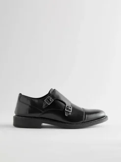 Next Black Double Monk Shoes Sale