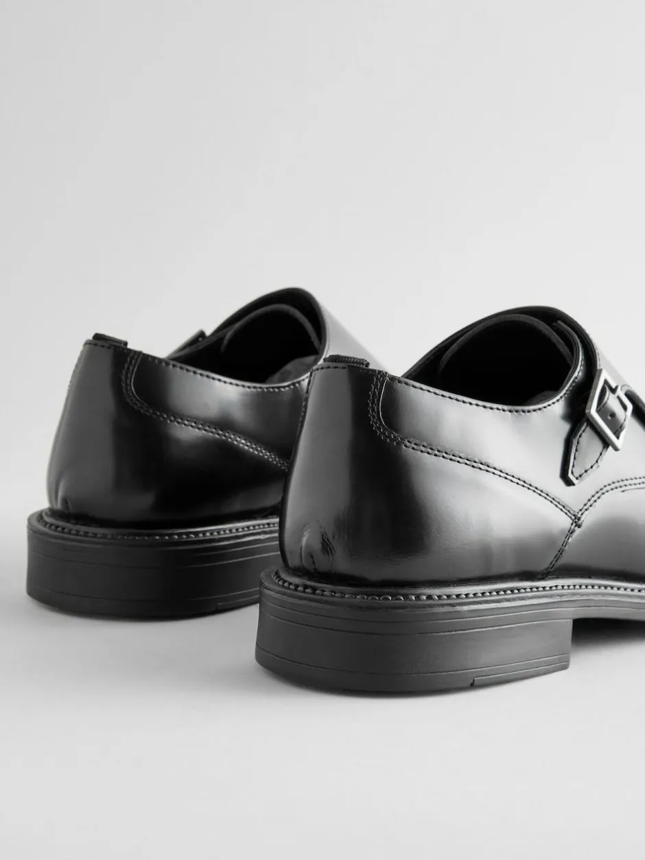 Next Black Double Monk Shoes Sale