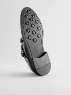 Next Black Double Monk Shoes Sale