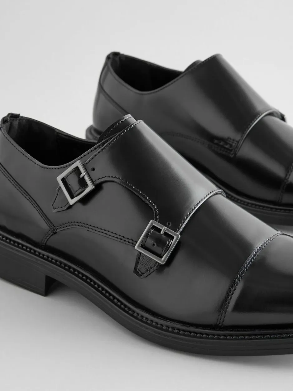 Next Black Double Monk Shoes Sale