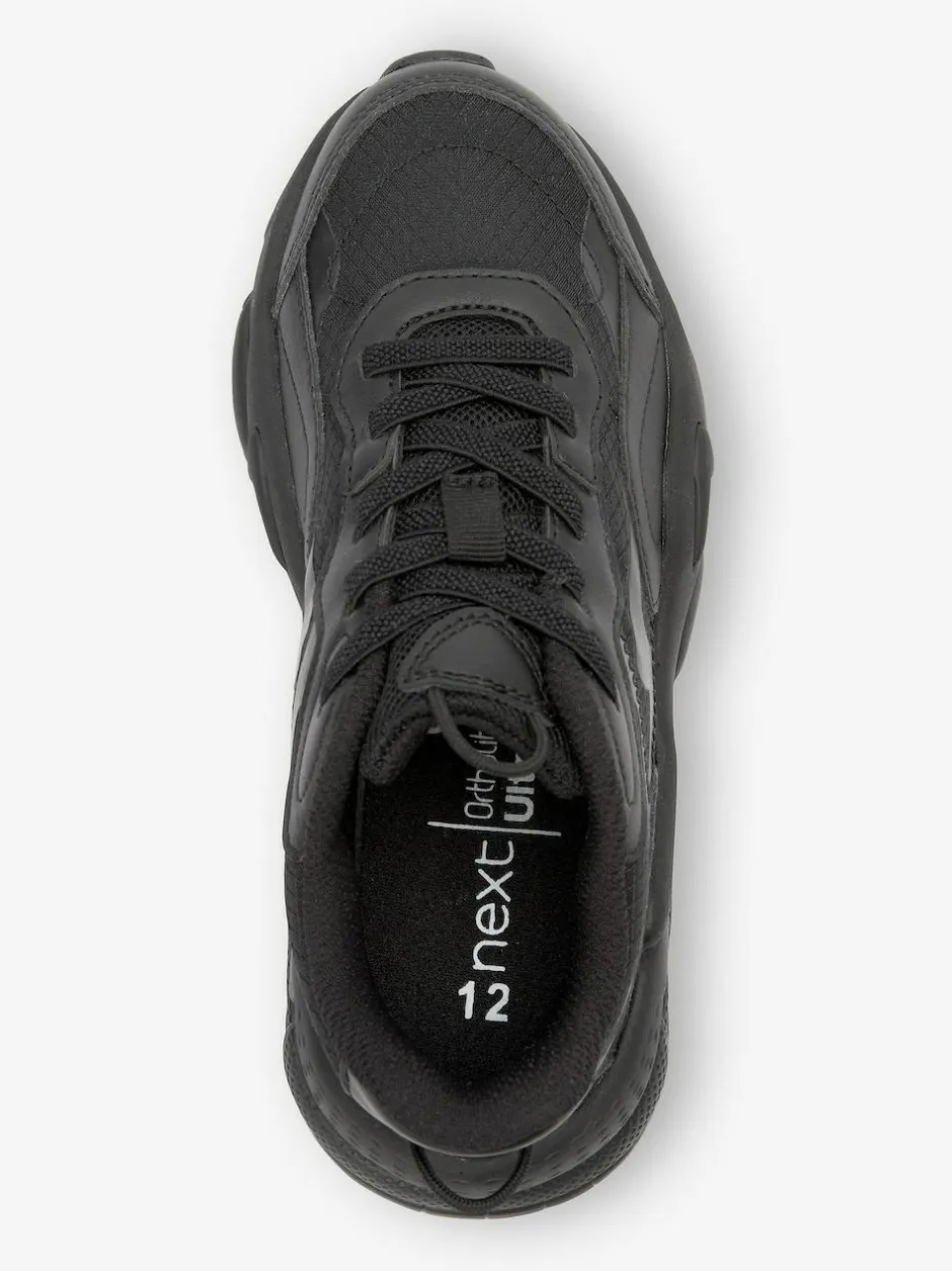 Next Elastic Lace Trainers Black Hot