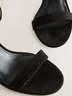 Next Extra Wide Fit Block Heel Sandals Black Sale