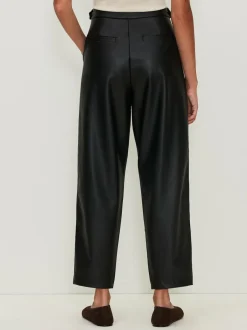 Next Faux Leather Barrel Leg Trousers Black Online