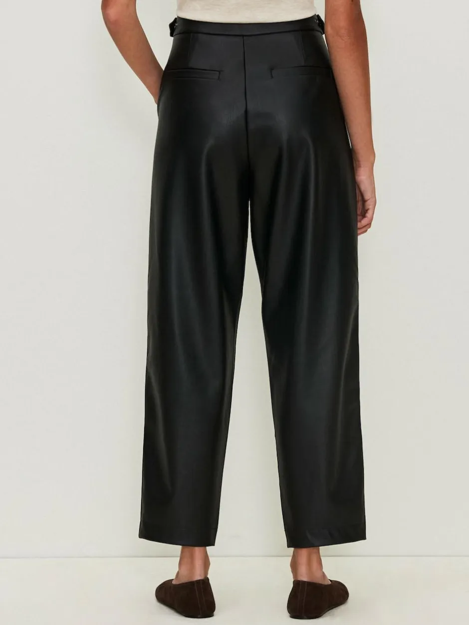 Next Faux Leather Barrel Leg Trousers Black Online
