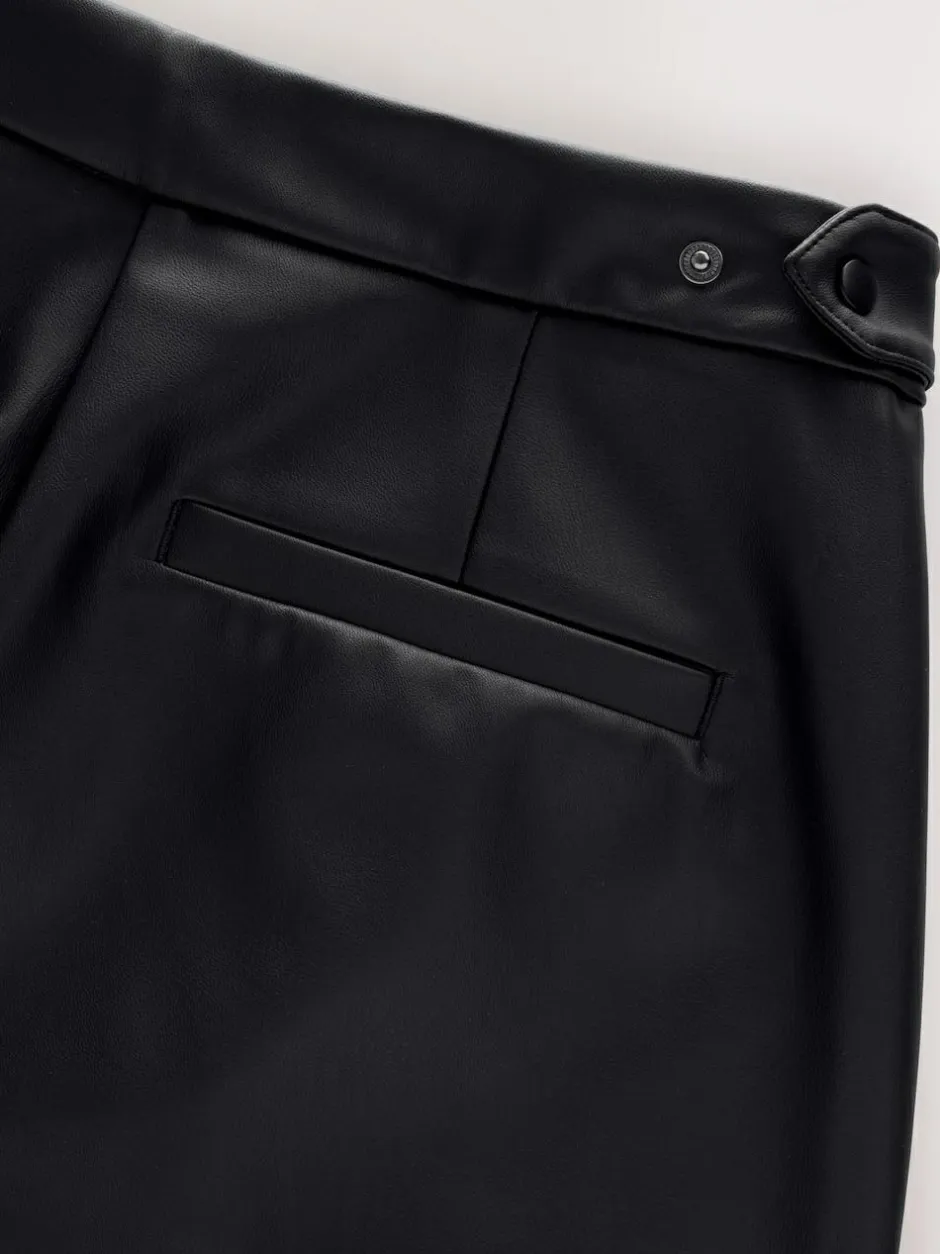 Next Faux Leather Barrel Leg Trousers Black Online
