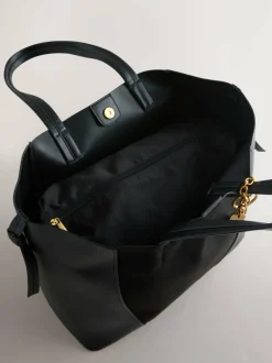 Next Black Faux Suede Mix Charm Shoulder Bag Discount