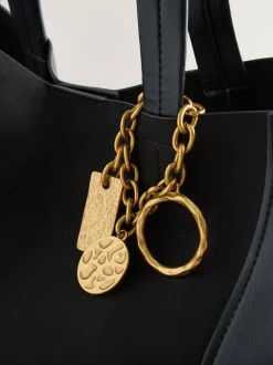 Next Black Faux Suede Mix Charm Shoulder Bag Discount