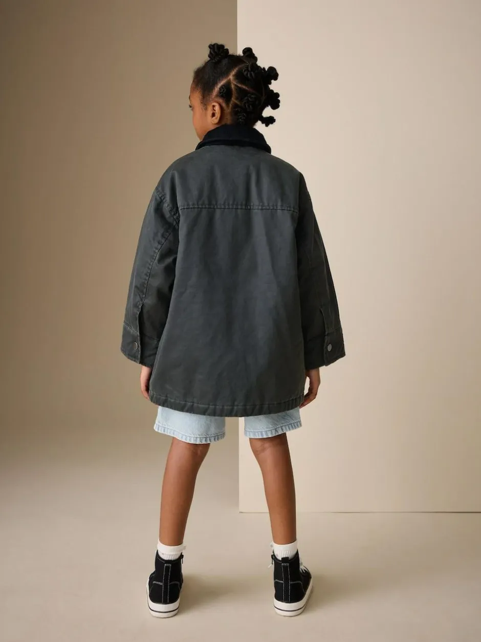 Next Black Faux Waxed Jacket (5-14yrs) Hot