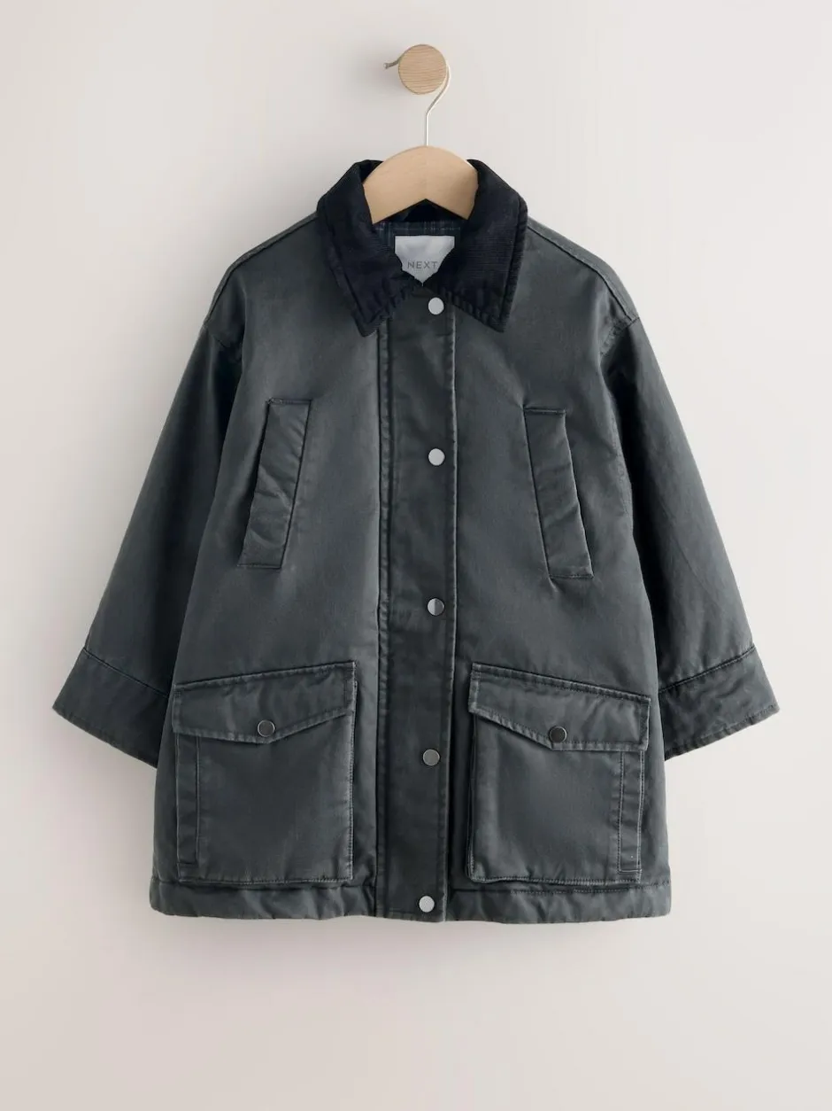 Next Black Faux Waxed Jacket (5-14yrs) Hot