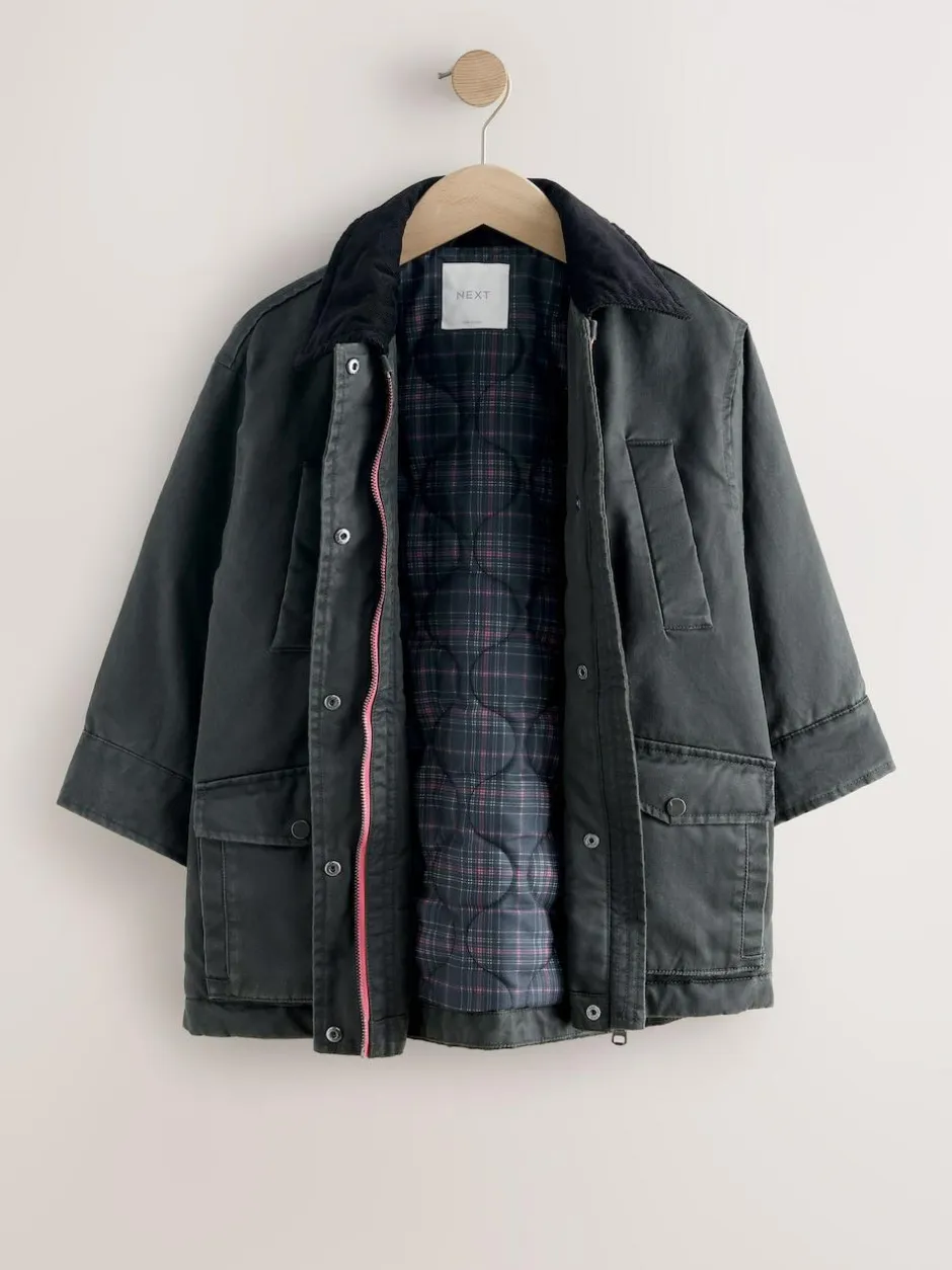 Next Black Faux Waxed Jacket (5-14yrs) Hot
