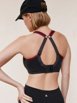 Next F-K Ultimate Support Cushioned Comfort Wired High Impact Sports Bra Black New