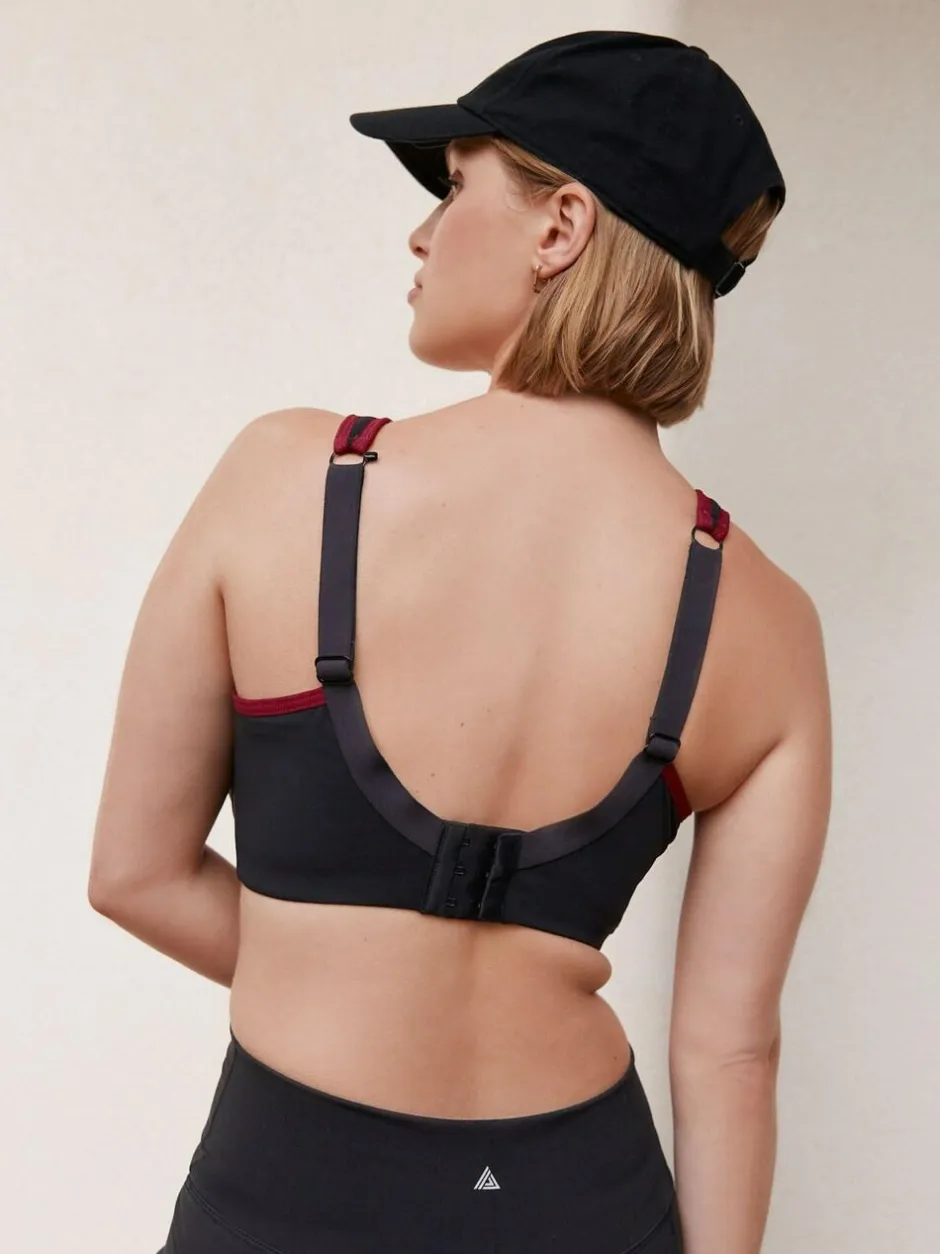 Next F-K Ultimate Support Cushioned Comfort Wired High Impact Sports Bra Black New