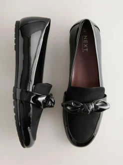 Next Black Forever Comfort® Bow Round Toe Loafers Clearance