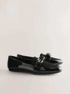 Next Black Forever Comfort® Bow Round Toe Loafers Clearance
