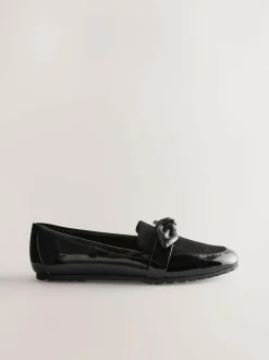 Next Black Forever Comfort® Bow Round Toe Loafers Clearance
