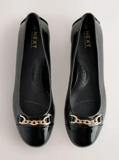 Next Black Forever Comfort® Chain Hardware Ballerina Flats