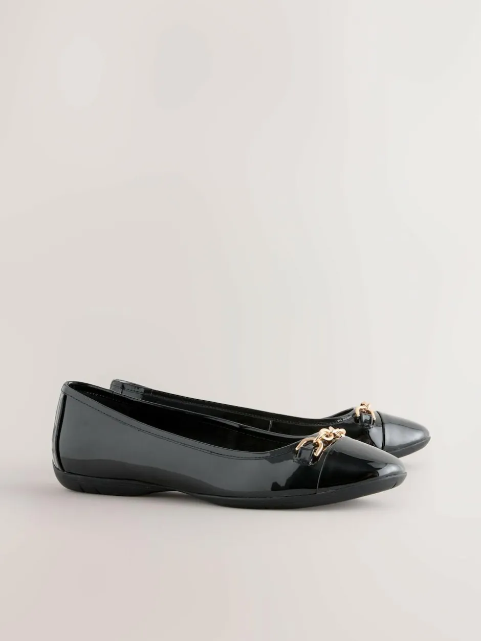 Next Black Forever Comfort® Chain Hardware Ballerina Flats