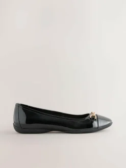 Next Black Forever Comfort® Chain Hardware Ballerina Flats