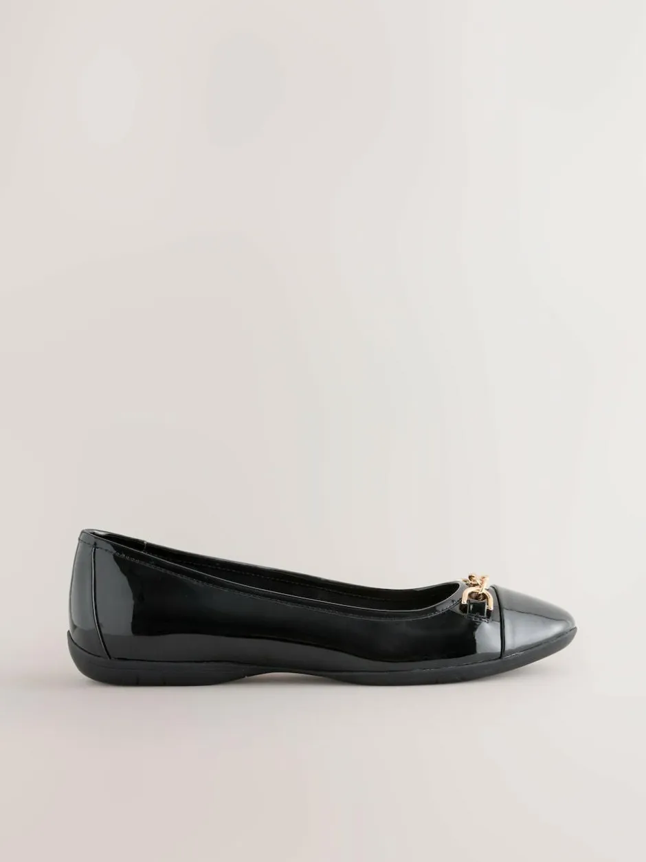 Next Black Forever Comfort® Chain Hardware Ballerina Flats