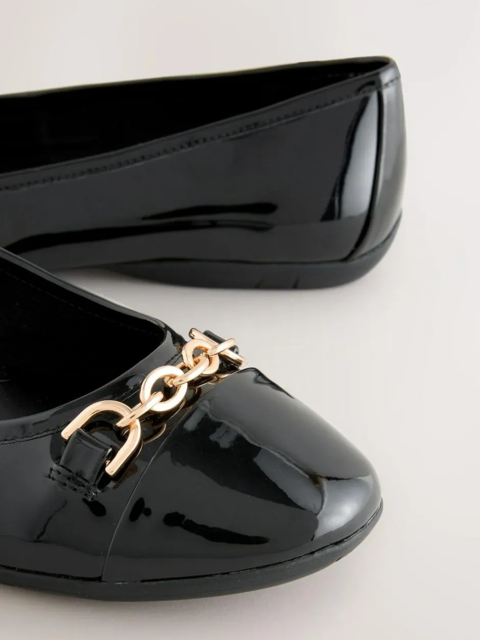 Next Black Forever Comfort® Chain Hardware Ballerina Flats