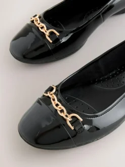 Next Black Forever Comfort® Chain Hardware Ballerina Flats
