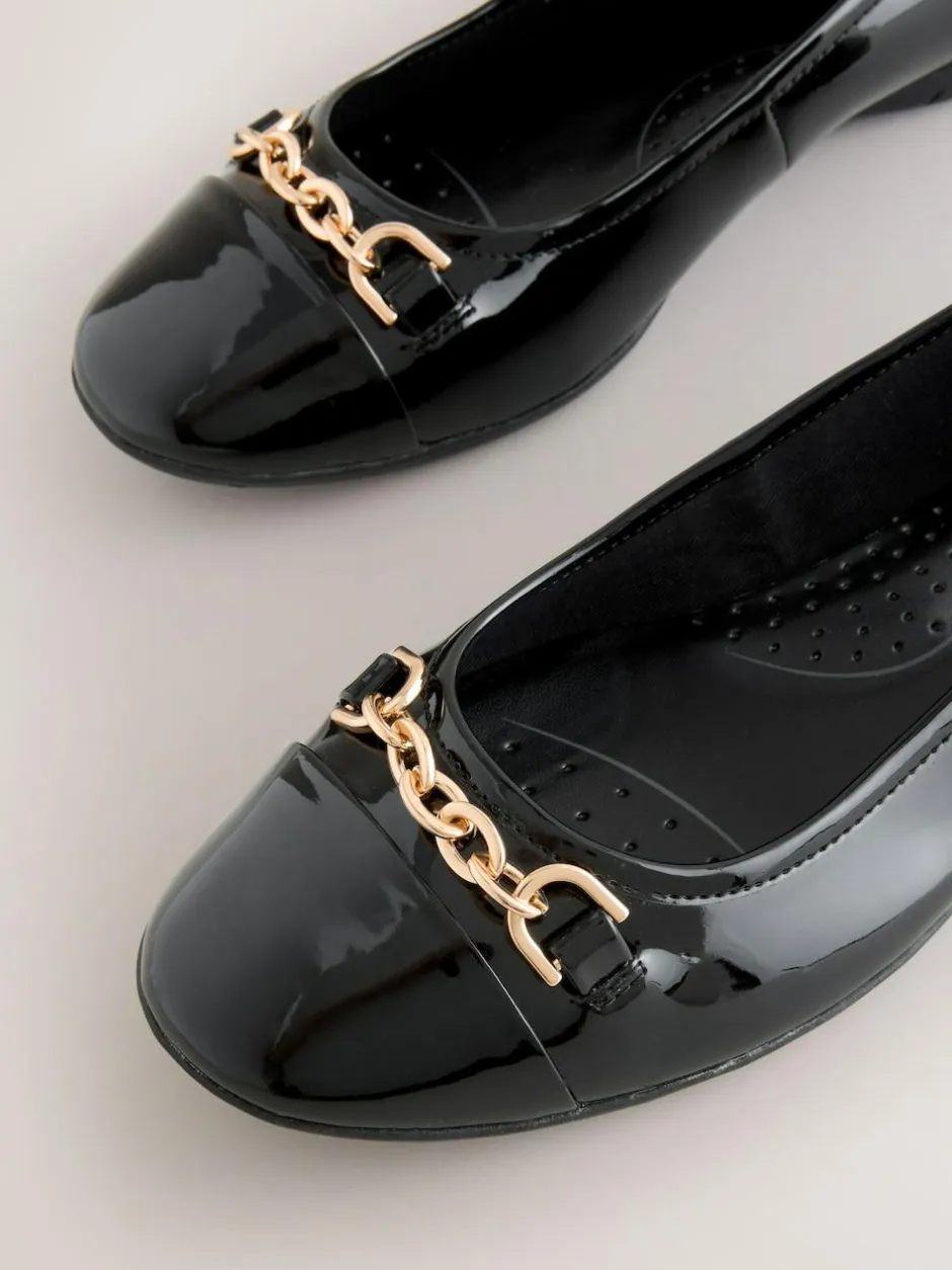 Next Black Forever Comfort® Chain Hardware Ballerina Flats